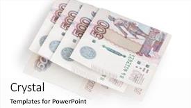  Presentation with russian - Presentation theme featuring 500 - some russian money isolated background and a white colored foreground
