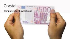  Presentation with bank - Amazing presentation theme having sel human - 500 euro bank note backdrop and a sky blue colored foreground