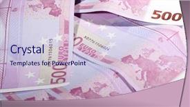  Presentation with euro - Presentation theme having 500-euro-banknotes background and a lemonade colored foreground