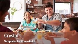  Presentation with table meal plan for osteotphorosis - Amazing PPT layouts having 50s diner - family enjoying meal around table backdrop and a tawny brown colored foreground