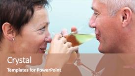  Presentation with married couple - PPT layouts having 50s diner - photo of a mature married background and a coral colored foreground