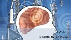  Presentation with brain waves - Amazing PPT theme having 5g-antennas-and-electric-waves backdrop and a teal colored foreground