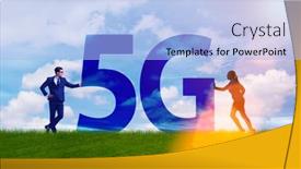  Presentation with network - Theme featuring 5g-communication-network-concept background and a light blue colored foreground