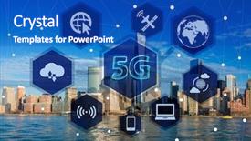  Presentation with internet - Cool new PPT theme with 5g internet concept in technology backdrop and a cobalt blue colored foreground