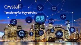  Presentation with mobile technology - Amazing presentation design having 5g internet concept in technology backdrop and a navy blue colored foreground