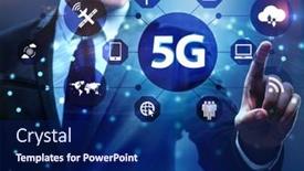  Presentation with internet - Theme having 5g-internet-concept-with-businessman background and a navy blue colored foreground