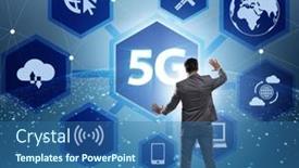  Presentation with internet - Presentation featuring 5g-internet-concept-with-businessman background and a ocean colored foreground