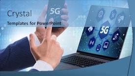  Presentation with high technology - Presentation design featuring 5g mobile technology concept - high internet speed background and a light blue colored foreground