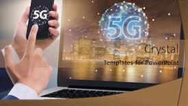  Presentation with high technology - Presentation enhanced with 5g mobile technology concept - high background and a coral colored foreground