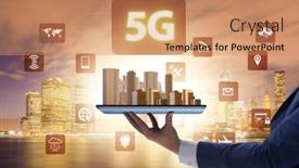  Presentation with high technology - Amazing slide set having 5g mobile technology concept - high internet speed backdrop and a coral colored foreground