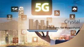  Presentation with mobile technology - Presentation consisting of 5g-mobile-technology-concept-high background and a coral colored foreground