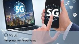  Presentation with mobile technology - Cool new PPT layouts with 5g-mobile-technology-concept-high backdrop and a light blue colored foreground