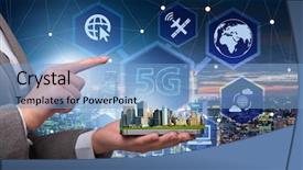  Presentation with connection - Slide set with 5g network - 5g concept of internet connection background and a light blue colored foreground