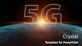  Presentation with wireless network - Slide deck with 5g-network-internet-mobile-wireless background and a wine colored foreground