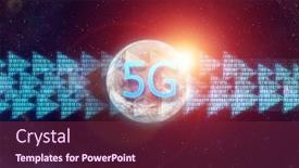  Presentation with network - Cool new theme with 5g-network-technology-space-concept backdrop and a violet colored foreground