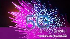  Presentation with fiber - Slide deck having 5g-signs-with-fiber-optics background and a purple colored foreground