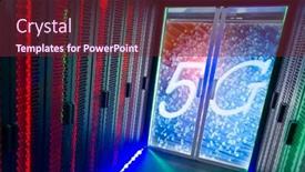  Presentation with datacenter - Beautiful slides featuring 5g-signs-with-fiber-optics backdrop and a tawny brown colored foreground