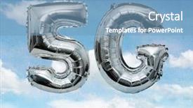  Presentation with silver - PPT layouts featuring 5g silver baloons background and a teal colored foreground