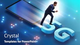  Presentation with transport and future technology concept - Presentation featuring 5g-technology-telecommuications-concept-isometric background and a ocean colored foreground