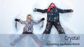  Presentation with angels - Amazing slide set having together lying in a snow backdrop and a light blue colored foreground