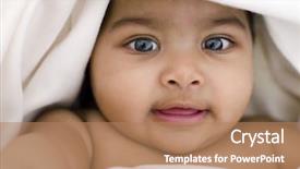  Presentation with indian festival cover page - Presentation design enhanced with 6 months old indian baby background and a coral colored foreground