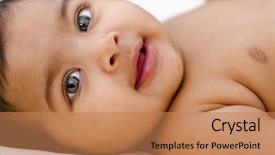  Presentation with baby girl - Theme enhanced with 6 months old indian baby background and a coral colored foreground
