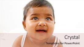  Presentation with old india - Presentation design enhanced with 6 months old indian baby background and a coral colored foreground