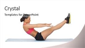  Presentation with exercise - Beautiful PPT layouts featuring 6 practice - beautiful sporty woman doing exercise backdrop and a white colored foreground