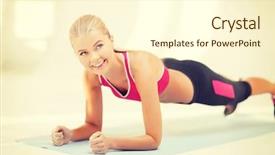  Presentation with exercise - Colorful theme enhanced with 6 practice - beautiful sporty woman doing exercise backdrop and a  colored foreground