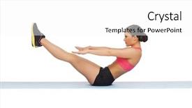  Presentation with exercise - Theme featuring 6 practice - beautiful sporty woman doing exercise background and a  colored foreground