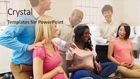  Presentation with class - Slide deck with 6 practice - couples attending ante natal class background and a soft green colored foreground