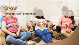  Presentation with class - Slide set featuring 6 practice - couples attending ante natal class background and a lemonade colored foreground