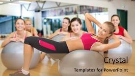  Presentation with health and fitness - Slides enhanced with 6 practice - fitness gym exercise and health background and a coral colored foreground