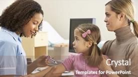  Presentation with mother son flowers - Amazing PPT theme having 6 practice - mother comforting son having injection backdrop and a coral colored foreground