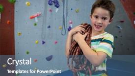  Presentation with physical fitness education - Cool new presentation theme with 6 practice - portrait of boy standing backdrop and a  colored foreground