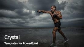  Presentation with fight two boxer boxing - Theme enhanced with 6 practice - strong boxer doing boxing exercise background and a  colored foreground