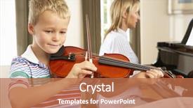  Presentation with teacher - Slides having 6 practice - young boy playing violin accompanied background and a coral colored foreground