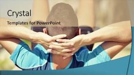  Presentation with sport - Slide deck having 6 practice - young caucasian sportsman wearing sport background and a lemonade colored foreground