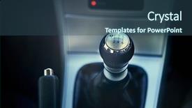  Presentation with speed - Audience pleasing PPT theme consisting of 6 speed manual gearbox gearstick backdrop and a ocean colored foreground