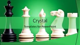  Presentation with chess pieces - Cool new PPT layouts with 6 team tournament - black king near white chess backdrop and a seafoam green colored foreground