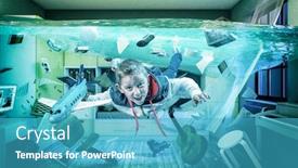  Presentation with happy image - Beautiful slide deck featuring 6-year-old-caucasian-child backdrop and a teal colored foreground