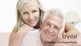  Presentation with senior couple - Slide deck featuring 60 s - portrait of romantic senior couple background and a  colored foreground
