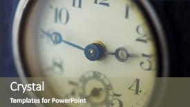  Presentation with 60s - Beautiful PPT theme featuring 60 seconds - antique clock face clock is backdrop and a coral colored foreground