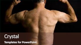  Presentation with flexing - Audience pleasing PPT layouts consisting of taught - 60 year old man flexing backdrop and a tawny brown colored foreground