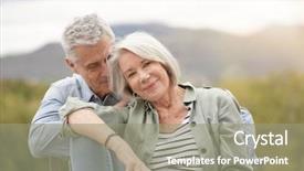  Presentation with 60s - PPT theme enhanced with 60s - loving portrait of modern senior background and a gray colored foreground