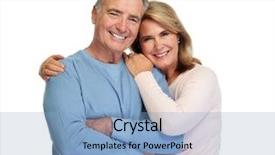  Presentation with active seniors senior couple - Colorful PPT layouts enhanced with 60s - senior couple smiling backdrop and a light blue colored foreground