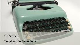  Presentation with 60s - Colorful presentation enhanced with 60s 60s - old-fashioned typewriter with central european backdrop and a light gray colored foreground
