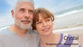  Presentation with honolulu senior on a beach - Presentation theme consisting of 60s 60s - portrait of senior couple background and a  colored foreground