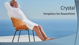  Presentation with 60s - Presentation theme consisting of 60s 60s - portrait of senior man sitting background and a light blue colored foreground