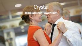  Presentation with couple dance - Cool new theme with 60s dancing - senior couple attending dance class backdrop and a coral colored foreground
